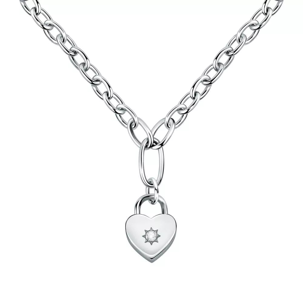 Morellato Collana In Acciaio Donna Pendente Cuore Lucchetto