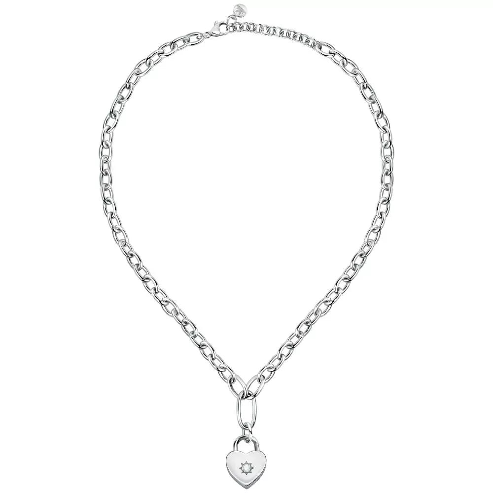 Morellato Collana In Acciaio Donna Pendente Cuore Lucchetto