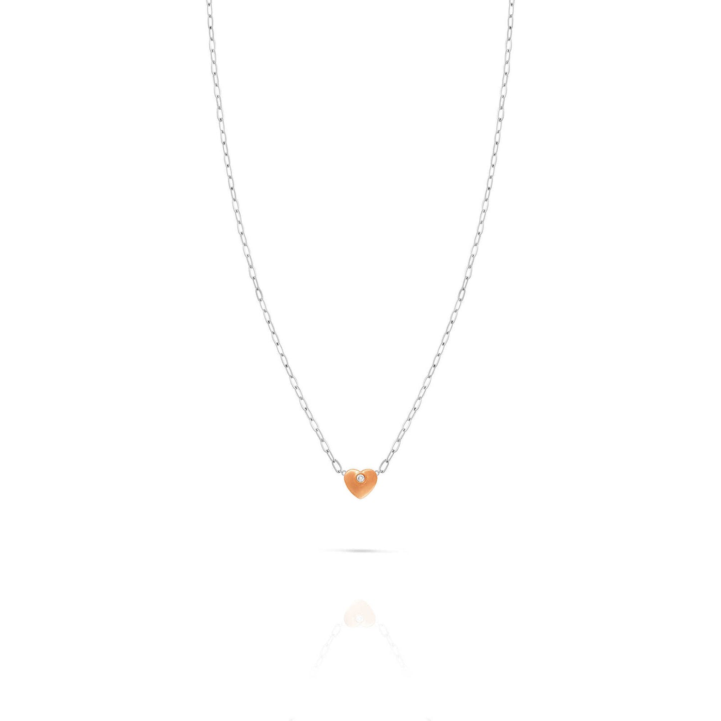 Collana girocollo in acciaio per donna con ciondolo cuore OpsObjects