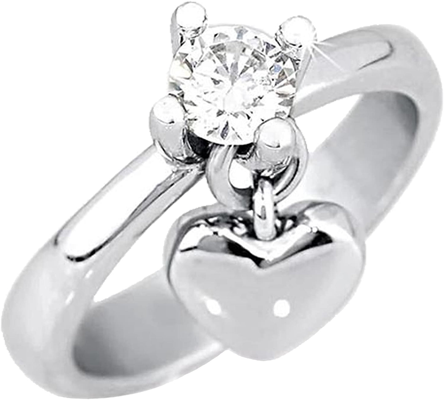2JEWELS ANELLO IN ACCIAIO CON CRISTALLO SOLITARIO E CHARMS PER DONNA 221055