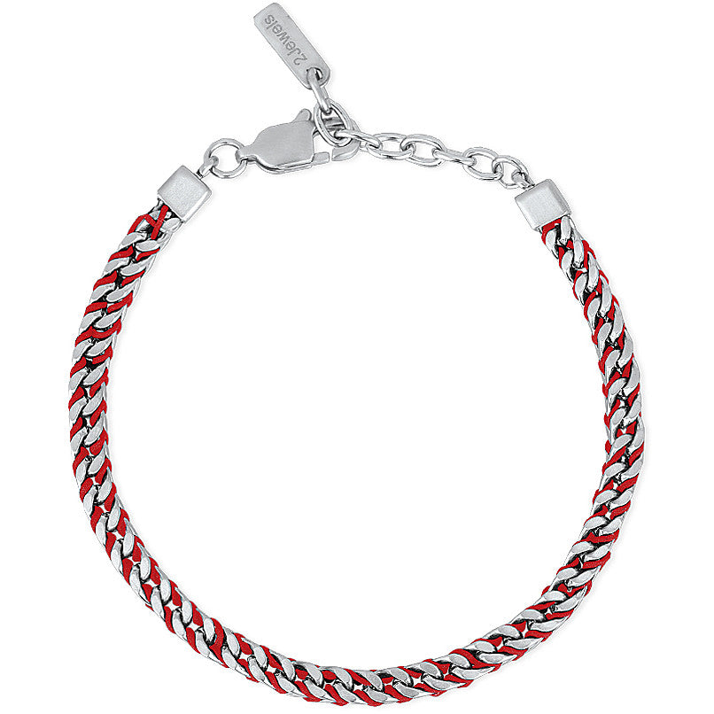 Bracciale in acciaio 316L ipoallergenico e nylon 2jewels uomo moda