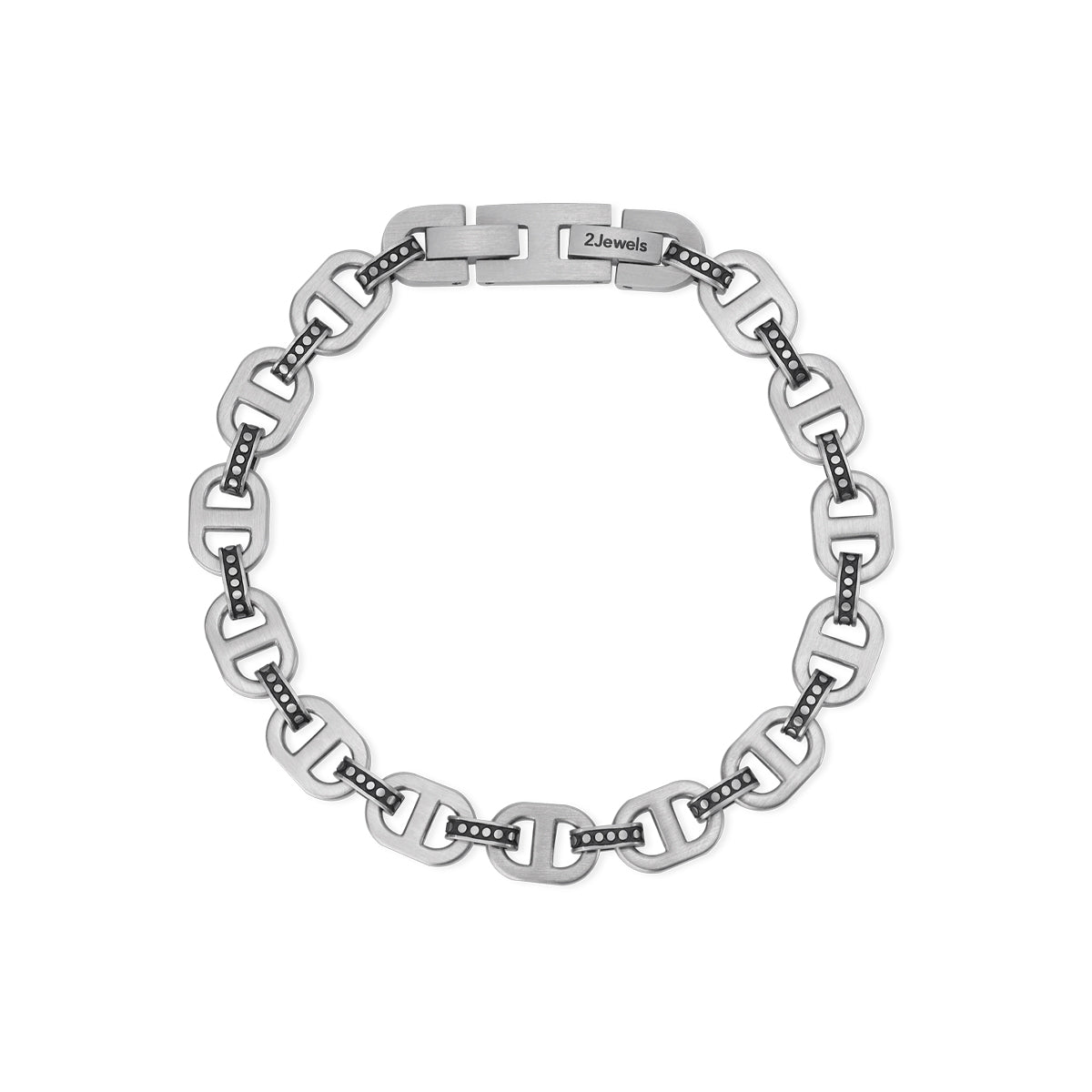 2jewels bracciale in acciaio a catena per uomo con cristalli 232256