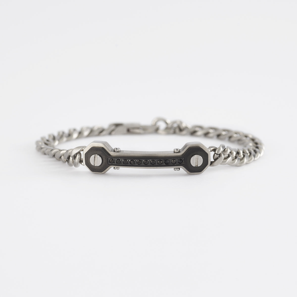 2Jewels Bracciale Da Uomo Con Centrale In Zirconi Neri Sottocosto