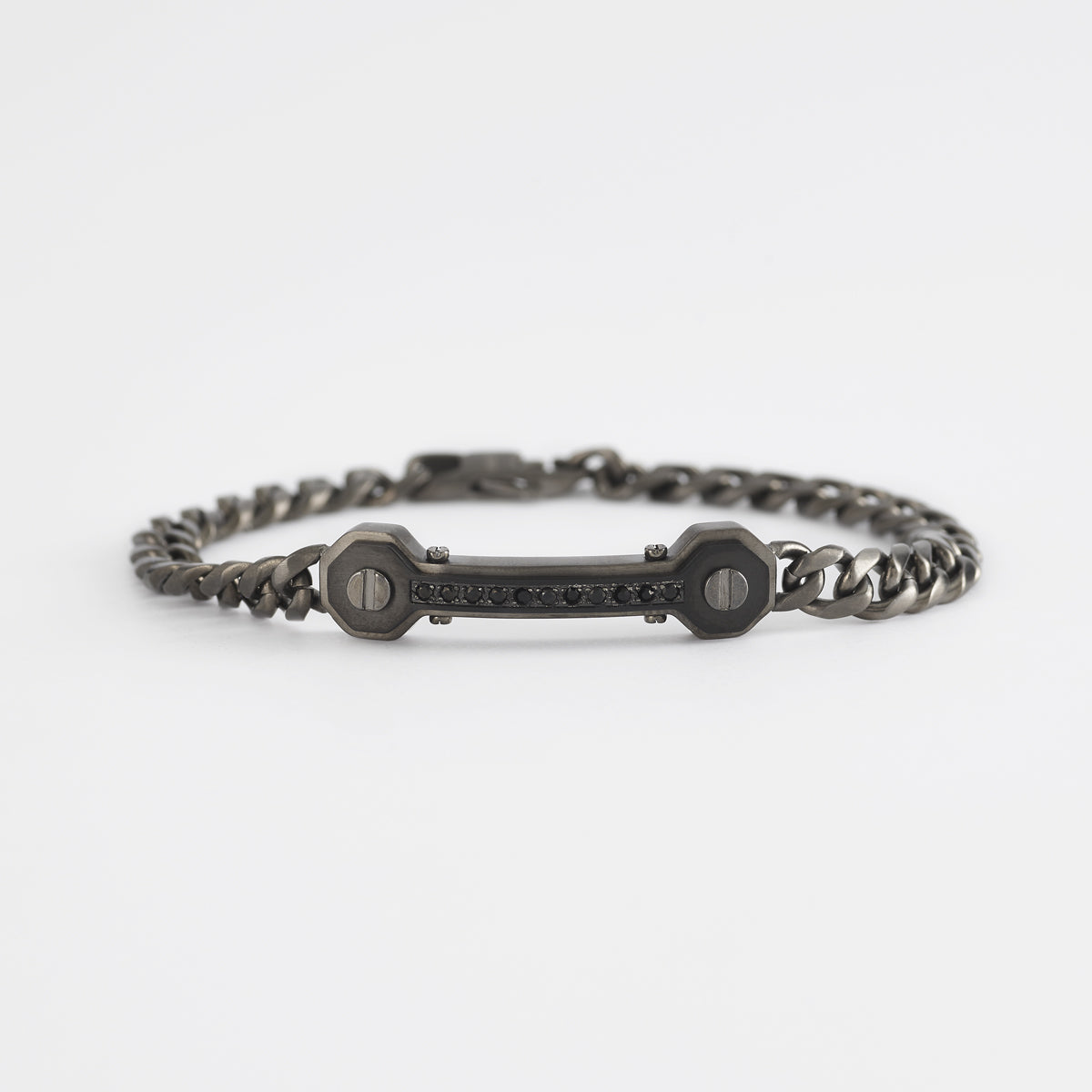 2Jewels Bracciale Da Uomo Con Centrale In Zirconi Neri Sottocosto
