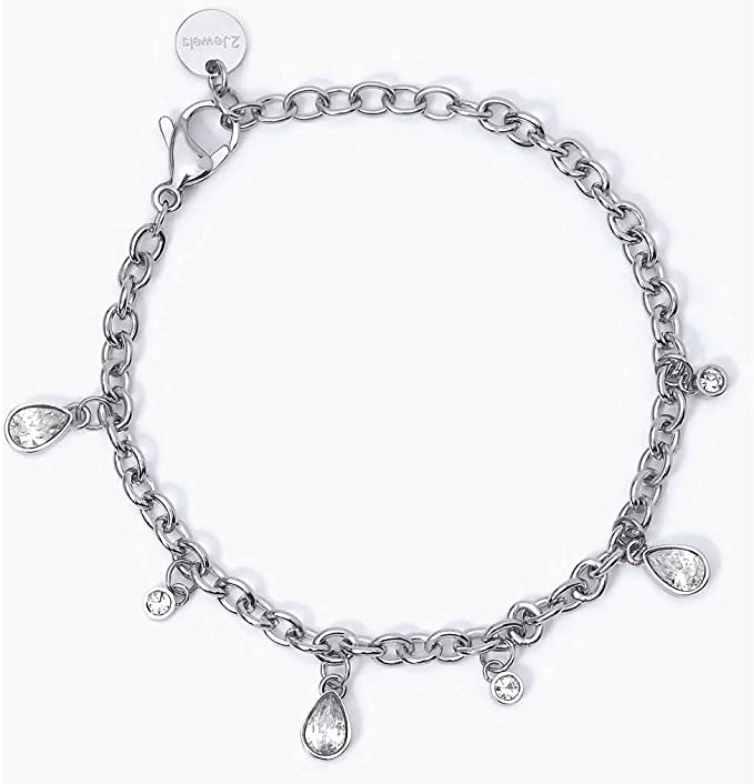 2JEWELS BRACCIALE IN ACCIAIO 316L PER DONNA CON CRISTALLI