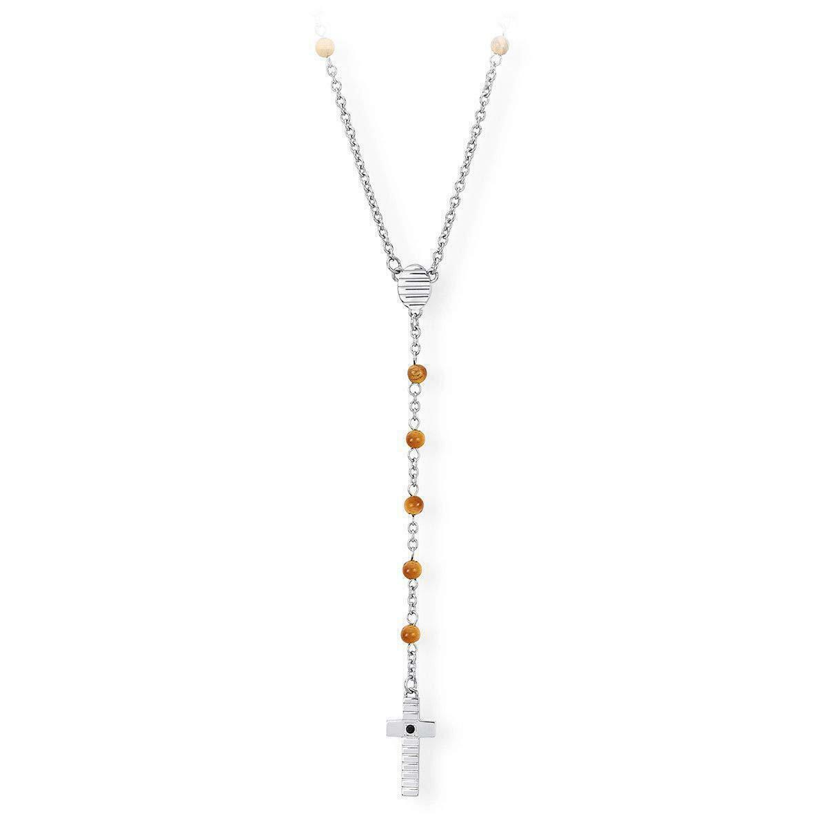 Collana Rosario unisex grani croce acciaio 2JEWELS Sottocosto