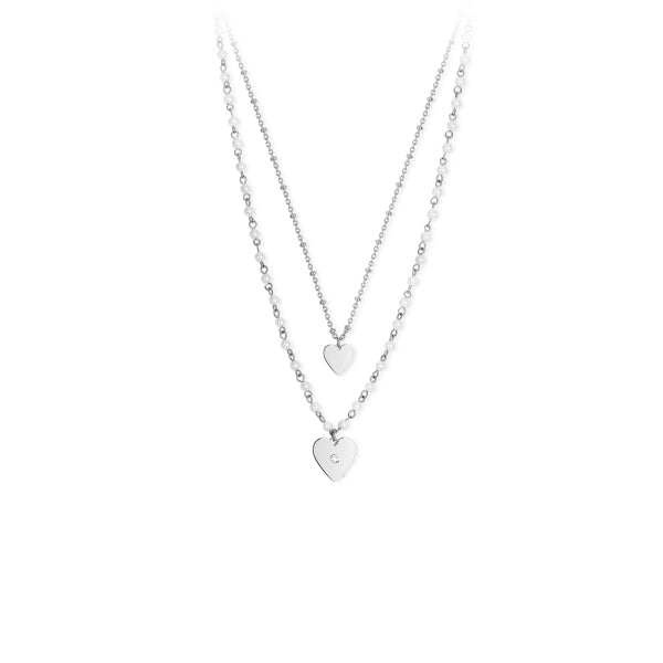 2JEWELS COLLANA PER DONNA IN ACCIAIO CON SHELL PEARL E CRISTALLI 251696