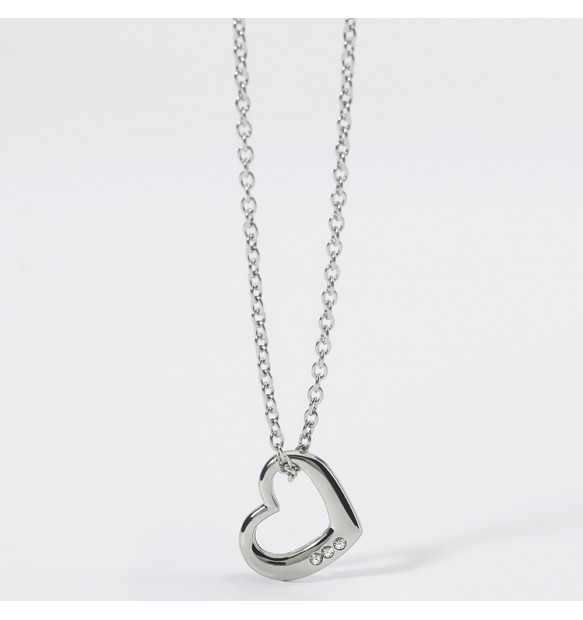 2JEWELS GIROCOLLO IN ACCIAIO INOX CON PENDENTE CUORE E CRISTALLI PER DONNA 251792