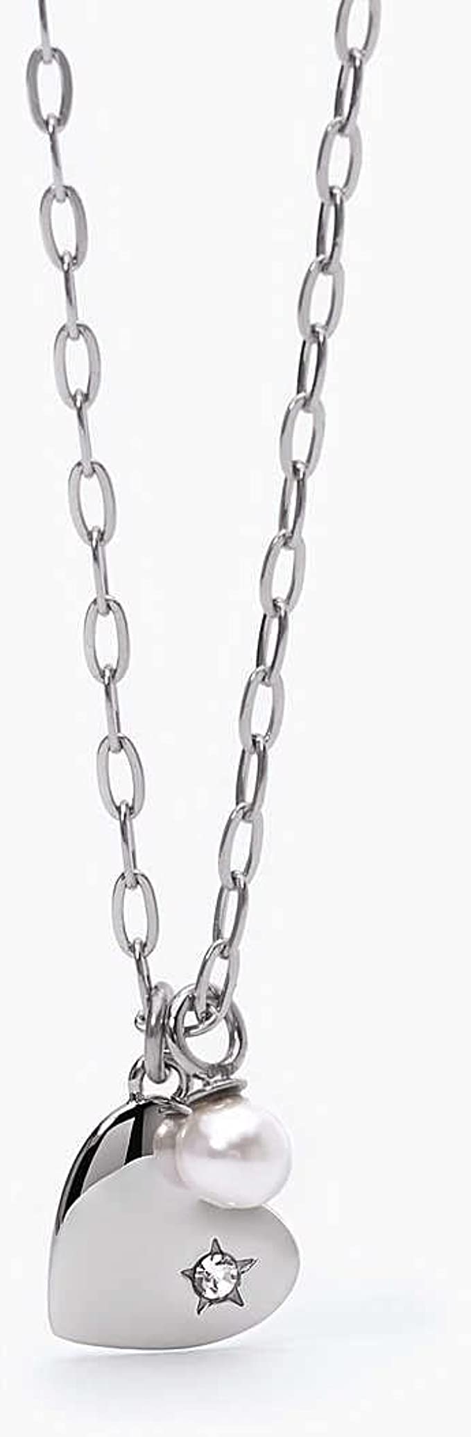 2jewels collana ciondolo cuore acciaio per donna con perla 251820