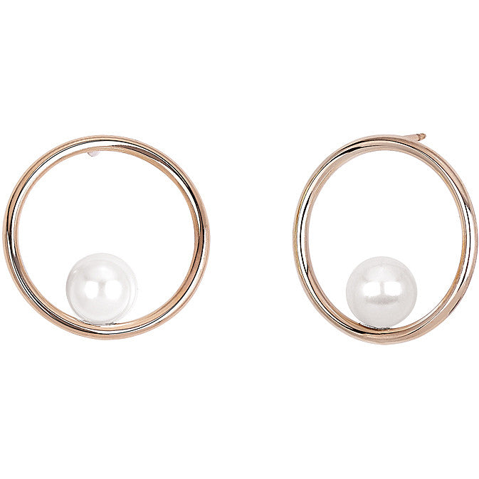 2JEWELS ORECCHINI PER DONNA A CERCHIO IN ACCAIO ROSA E PERLA 261273