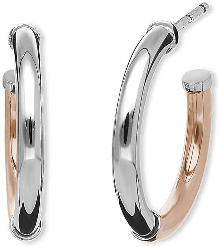 2JEWELS ORECCHINI SEMICERCHIO IN ACCIAIO BICOLORE PER DONNA 261335