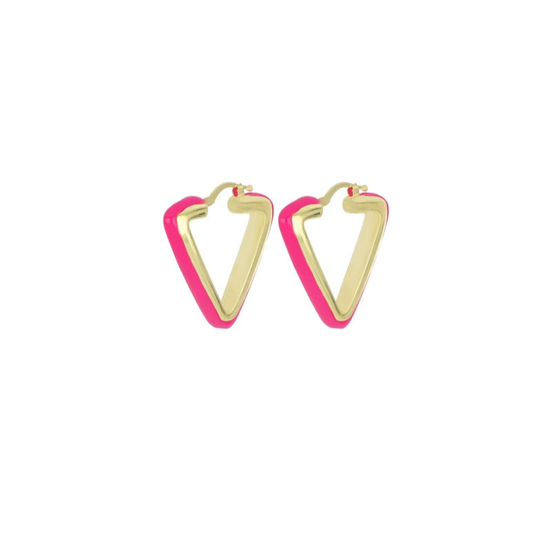 ORECCHINI IN ARGENTO 925 PER DONNA CON BANDA SMALTATA