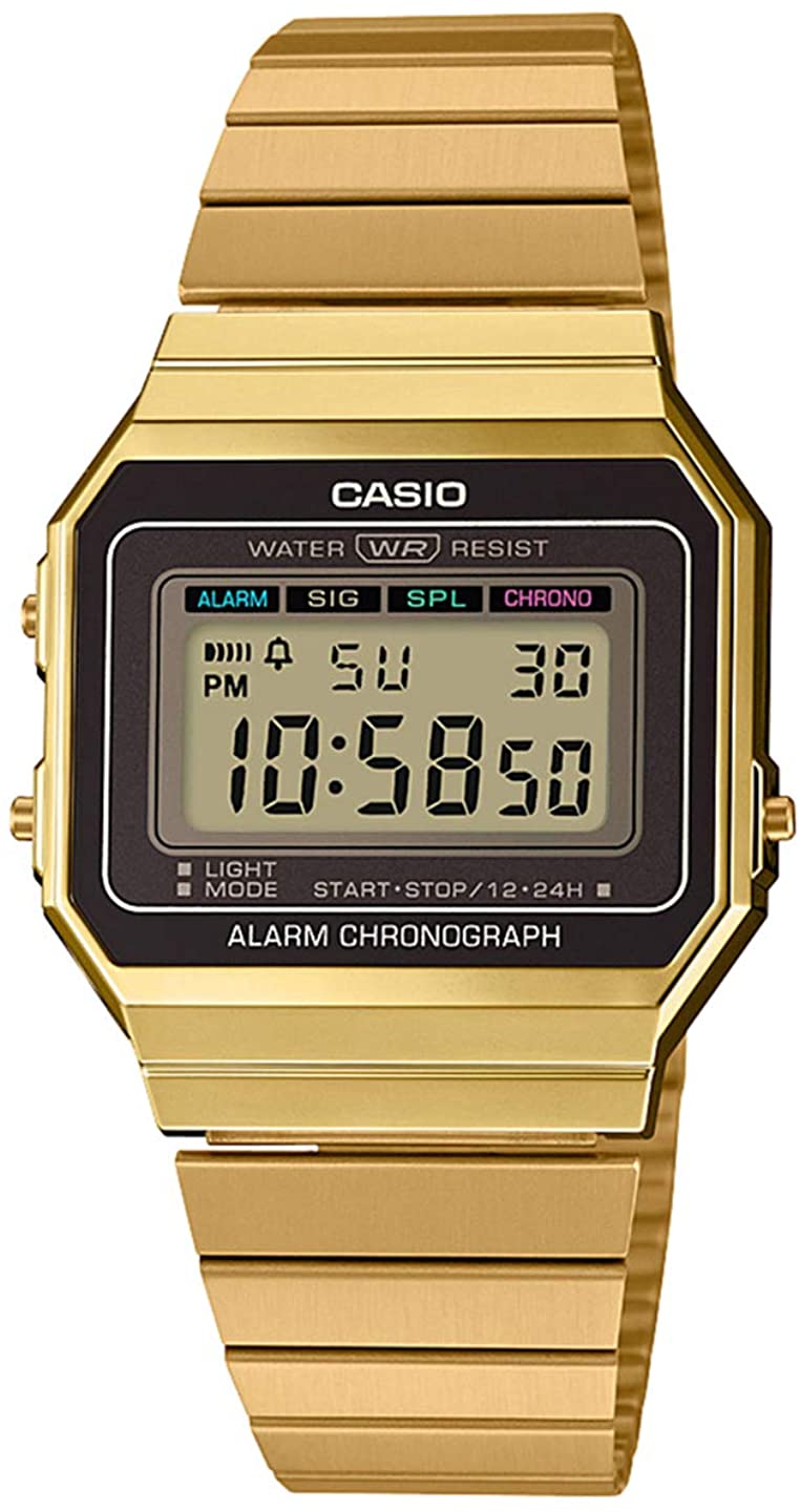 Casio A700WG-9ADF Orologio Digitale Vintage Dorato - Iconico Anni '80 Unisex