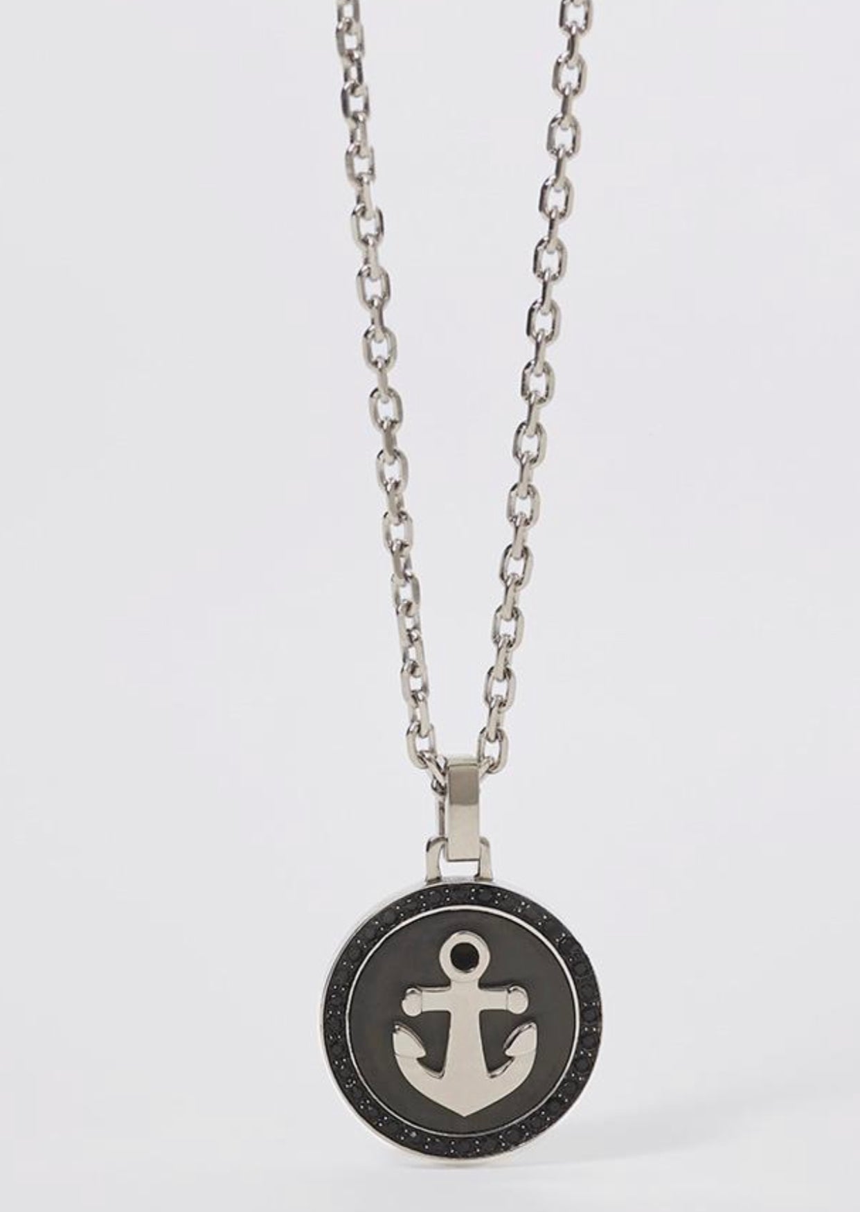 2Jeweòs collana in acciaio per uomo con ciondolo ancora medaglia 251815
