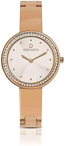 Orologio donna acciaio ip rosa semirigido pietre OPSOBJECTS casual