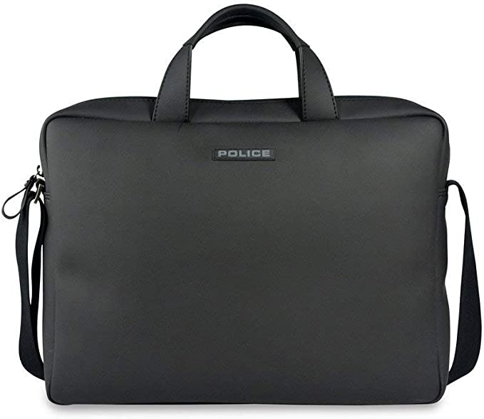 BORSA UFFICIO IN ECOPELLE DI COLORE NERO CON TRACOLLA PT432191
