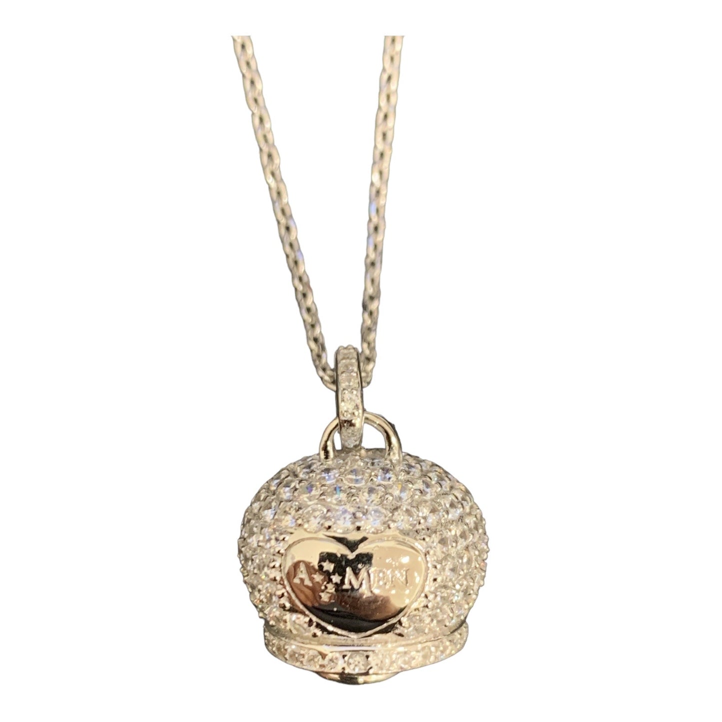 AMEN collana girocollo ciondolo campanella e zirconi bianchi cod.CLPZBB