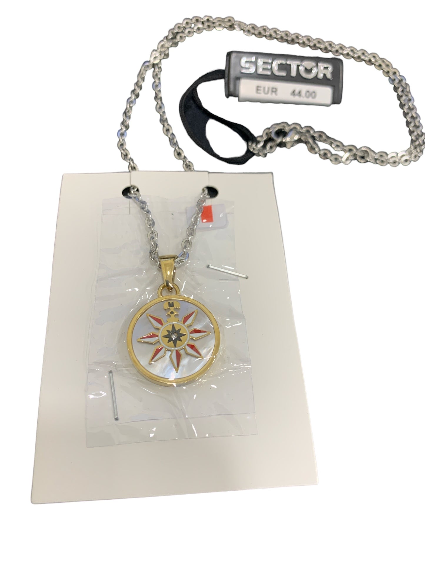 SECTOR COLLANA IN ACCIAIO CON CIONDOLO ROSA DEI VENTI SADQ05