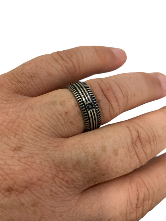 NUOVO 2Jewels Anello Uomo Acciaio Cristallo Nero Design Elegante Modello 221078