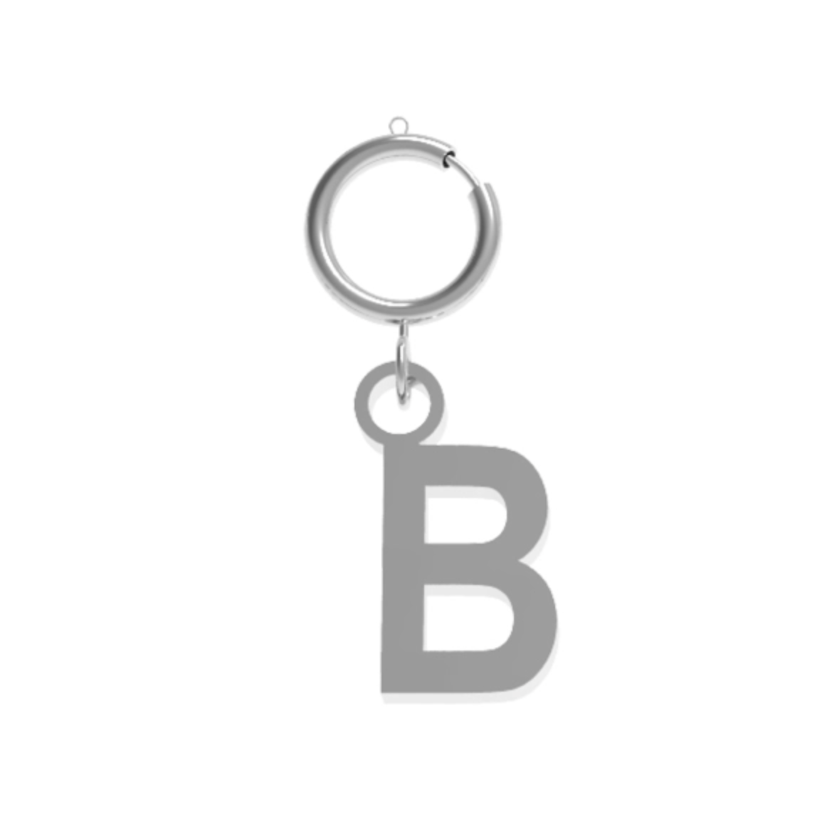 Charm Lettera Iniziale 10BuoniPropositi Pendente Acciaio Silver con Gancio