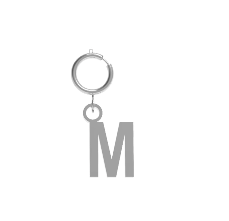 Charm Lettera Iniziale 10BuoniPropositi Pendente Acciaio Silver con Gancio