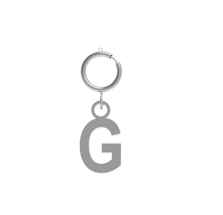 Charm Lettera Iniziale 10BuoniPropositi Pendente Acciaio Silver con Gancio