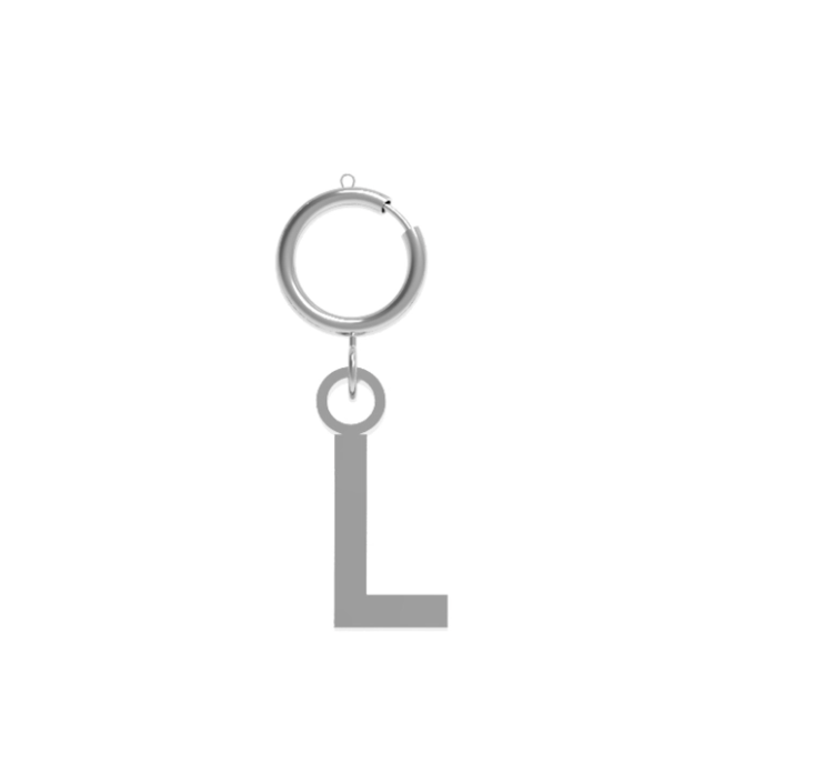 Charm Lettera Iniziale 10BuoniPropositi Pendente Acciaio Silver con Gancio
