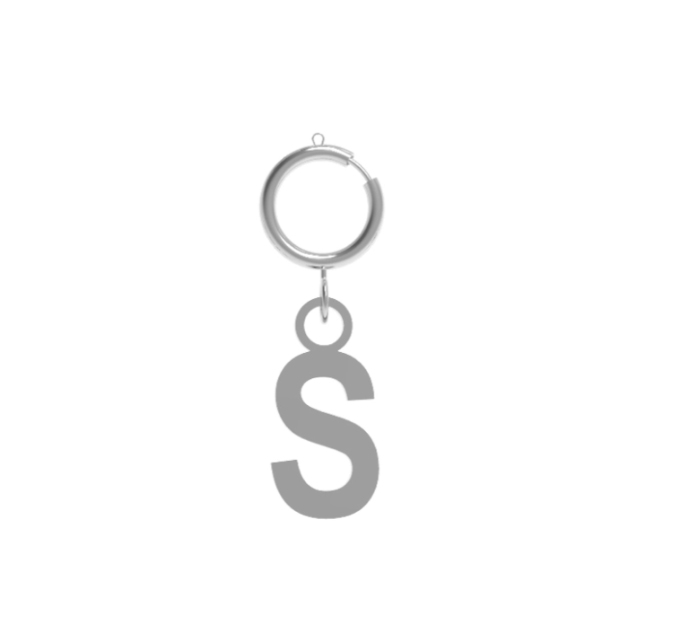 Charm Lettera Iniziale 10BuoniPropositi Pendente Acciaio Silver con Gancio