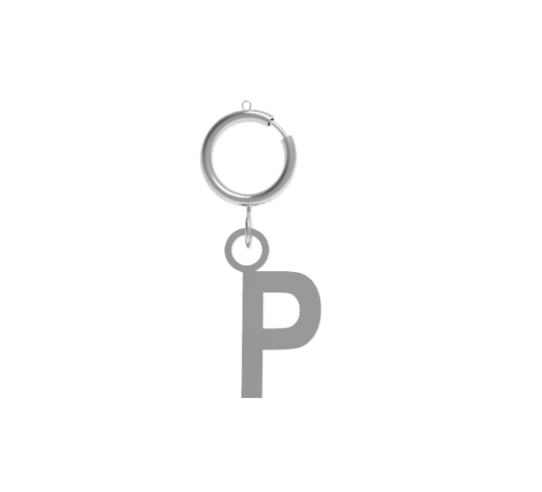 Charm Lettera Iniziale 10BuoniPropositi Pendente Acciaio Silver con Gancio