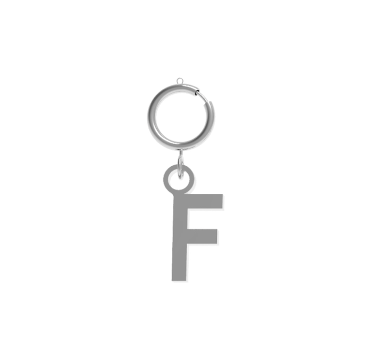 Charm Lettera Iniziale 10BuoniPropositi Pendente Acciaio Silver con Gancio