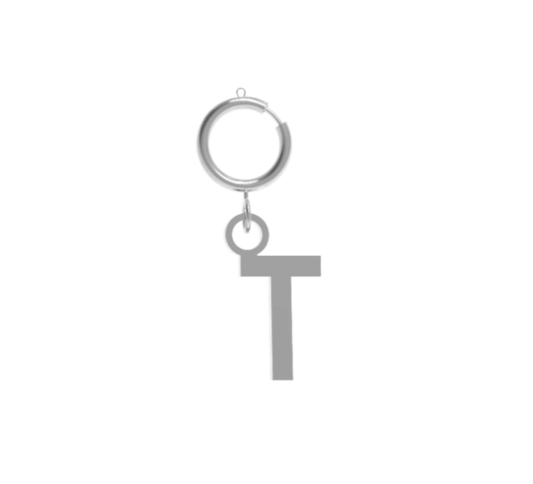 Charm Lettera Iniziale 10BuoniPropositi Pendente Acciaio Silver con Gancio