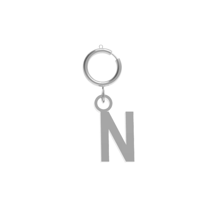 Charm Lettera Iniziale 10BuoniPropositi Pendente Acciaio Silver con Gancio