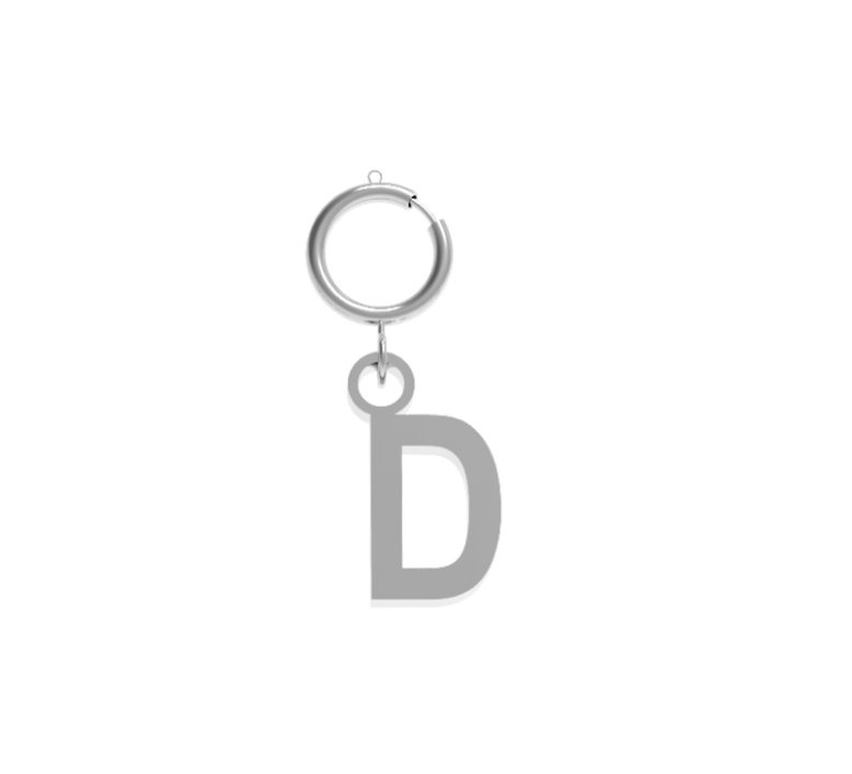 Charm Lettera Iniziale 10BuoniPropositi Pendente Acciaio Silver con Gancio