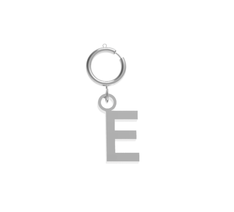 Charm Lettera Iniziale 10BuoniPropositi Pendente Acciaio Silver con Gancio