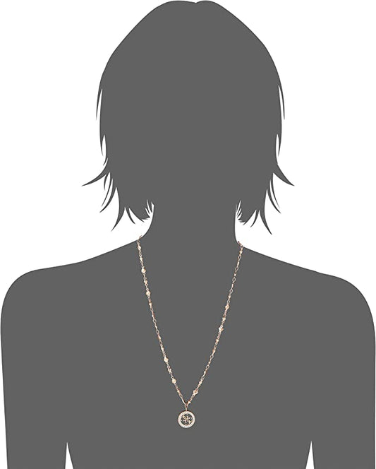 GUESS collana in acciaio dorato per donna con ciondolo e cuori UBN78017