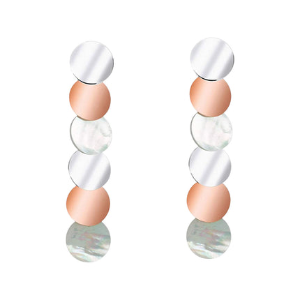 Orecchini pendenti donna 2Jewels 261217 in acciaio PVD oro rosa e madreperla
