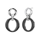Orecchini donna 2Jewels 261320 acciaio bicolor smalto nero e cristalli