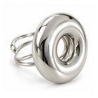 Anello donna Shelly in acciaio silver regolabile con elemento circolare da 2,5 cm