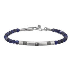 Bracciale uomo 2Jewels 231998 in acciaio 316L con sfere in sodalite blu