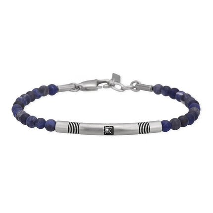Bracciale uomo 2Jewels 231998 in acciaio 316L con sfere in sodalite blu