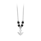 Collana uomo 2Jewels 251460 in acciaio con ancora e perle nere 50 cm