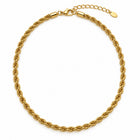 Collana Funetta Maglia a Fune 4 mm 40+5 cm Regolabile Gold Silver XX10007