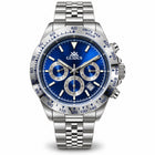 Orologio Uomo Guidus Cronografo Silver Data Quadrante Blu Verde Bianco