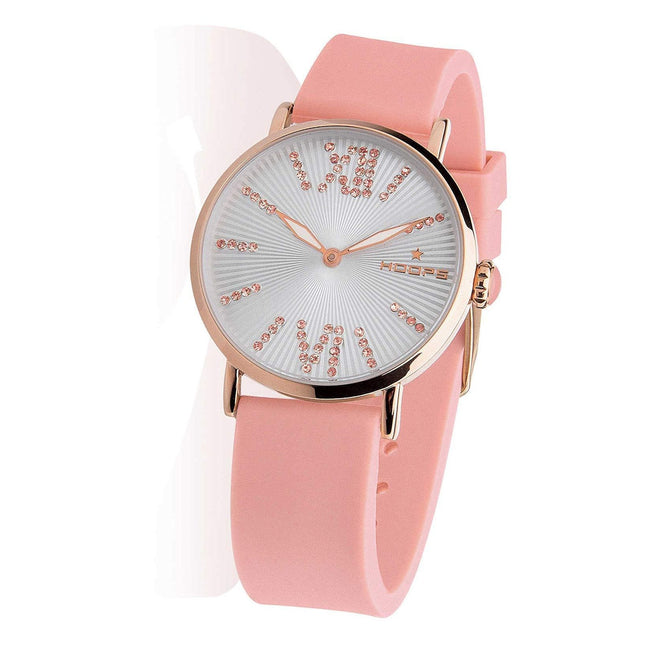 Orologio donna Hoops 2603L-RG06 con cinturino silicone rosa e cassa gold
