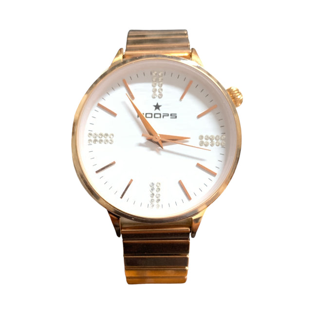 Orologio donna Hoops 2613LD-RG01 dorato con zirconi e bracciale elastico