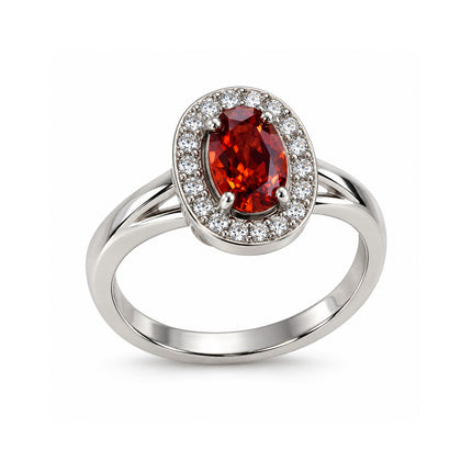 Anello donna Liu Jo LJ2292M16 acciaio con cristallo ovale rosso e cristalli bianchi