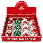 Set 12 Candele Natalizie Decorative Babbo Natale Albero Casetta Pupazzo Neve