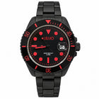 Orologio uomo Liu Jo TLJ2299 acciaio IP nero con quadrante nero e indici rossi, vista frontale.