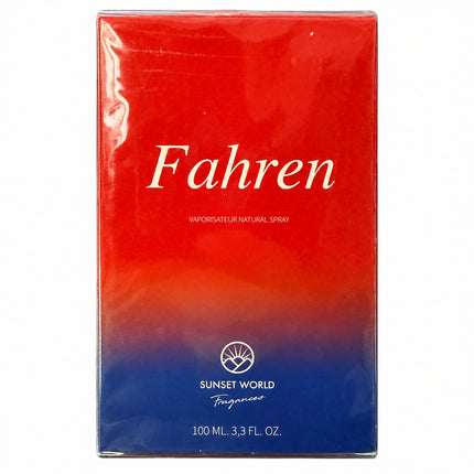Profumo uomo Fahren Sunset World Fragrances Natural Spray 100 ml, confezione frontale