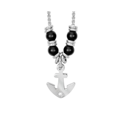 Dettaglio ciondolo ancora in acciaio con cristallo collana 2Jewels 251460